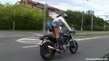 Motorcycle Chick Doesn't Just Wash Her Bike Screencap 1 on sinx.preview.netperv.com