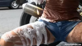 Motorcycle Chick Doesn't Just Wash Her Bike Screencap 32 on sinx.preview.netperv.com