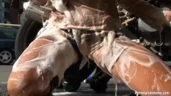 Motorcycle Chick Doesn't Just Wash Her Bike Screencap 40 on sinx.preview.netperv.com