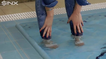 Denim Covered Blonde Takes A Dip Screencap 16 on sinx.preview.netperv.com