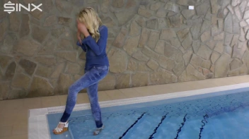Denim Covered Blonde Takes A Dip Screencap 18 on sinx.preview.netperv.com