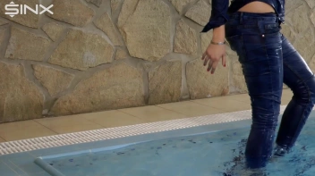 Denim Covered Blonde Takes A Dip Screencap 26 on sinx.preview.netperv.com