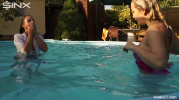 Cute Girls Take A Fully Clothed Dip In The Pool Screencap 50 on sinx.preview.netperv.com