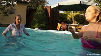 Cute Girls Take A Fully Clothed Dip In The Pool Screencap 51 on sinx.preview.netperv.com