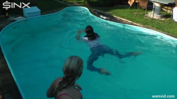 Cute Girls Take A Fully Clothed Dip In The Pool Screencap 54 on sinx.preview.netperv.com