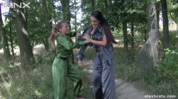 Feisty Twins Catfight In The Woods Screencap 15 on sinx.preview.netperv.com