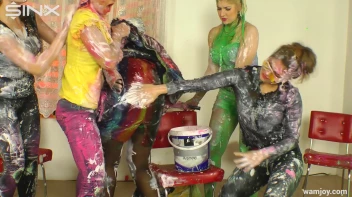 Paint Covered Cuties Are Drenched In Catfight Screencap 29 on sinx.preview.netperv.com