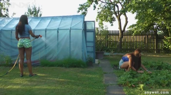 Best Friends Water Fight When Gardening Screencap 1 on sinx.preview.netperv.com