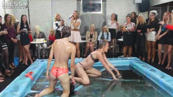 Messy Wrestling: Putting Those Short Skirts To Work In A Slippy Sloppin' Clothes Offin' Battle! Screencap 86 on sinx.preview.netperv.com