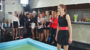 Messy Wrestling: Putting Those Short Skirts To Work In A Slippy Sloppin' Clothes Offin' Battle! Screencap 8 on sinx.preview.netperv.com