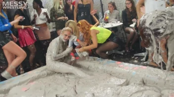 Messy Wrestling: Shiny Babes Brawl Hard In The Mud - Topless Take-Down!! Screencap 33 on sinx.preview.netperv.com