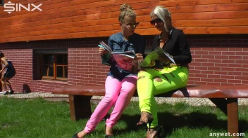 Stunning Babes In Coloured Denims Get Drenched! Screencap 2 on sinx.preview.netperv.com