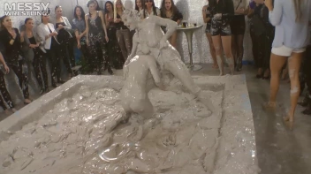 Muddy Wrestling: Satin, Skirts, and Audience Mud Blasted To The Max!  Everyone Gets A Taste! Screencap 99 on sinx.preview.netperv.com