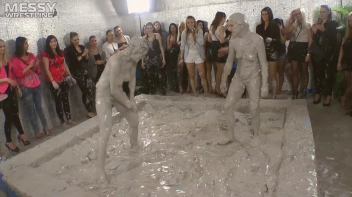 Muddy Wrestling: Satin, Skirts, and Audience Mud Blasted To The Max!  Everyone Gets A Taste! Screencap 104 on sinx.preview.netperv.com