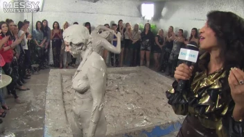 Muddy Wrestling: Satin, Skirts, and Audience Mud Blasted To The Max!  Everyone Gets A Taste! Screencap 115 on sinx.preview.netperv.com
