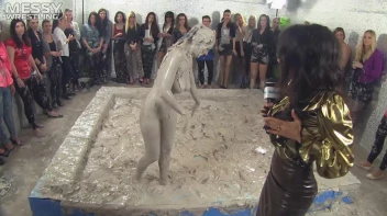 Muddy Wrestling: Satin, Skirts, and Audience Mud Blasted To The Max!  Everyone Gets A Taste! Screencap 116 on sinx.preview.netperv.com