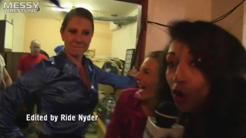 Muddy Wrestling: Satin, Skirts, and Audience Mud Blasted To The Max!  Everyone Gets A Taste! Screencap 2 on sinx.preview.netperv.com