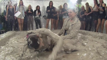 Muddy Wrestling: Satin, Skirts, and Audience Mud Blasted To The Max!  Everyone Gets A Taste! Screencap 20 on sinx.preview.netperv.com