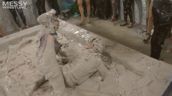 Muddy Wrestling: Satin, Skirts, and Audience Mud Blasted To The Max!  Everyone Gets A Taste! Screencap 24 on sinx.preview.netperv.com