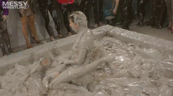 Muddy Wrestling: Satin, Skirts, and Audience Mud Blasted To The Max!  Everyone Gets A Taste! Screencap 31 on sinx.preview.netperv.com