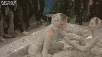 Muddy Wrestling: Satin, Skirts, and Audience Mud Blasted To The Max!  Everyone Gets A Taste! Screencap 35 on sinx.preview.netperv.com