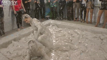 Muddy Wrestling: Satin, Skirts, and Audience Mud Blasted To The Max!  Everyone Gets A Taste! Screencap 45 on sinx.preview.netperv.com
