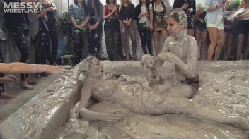 Muddy Wrestling: Satin, Skirts, and Audience Mud Blasted To The Max!  Everyone Gets A Taste! Screencap 48 on sinx.preview.netperv.com