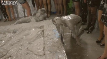 Muddy Wrestling: Satin, Skirts, and Audience Mud Blasted To The Max!  Everyone Gets A Taste! Screencap 50 on sinx.preview.netperv.com