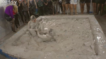Muddy Wrestling: Satin, Skirts, and Audience Mud Blasted To The Max!  Everyone Gets A Taste! Screencap 55 on sinx.preview.netperv.com