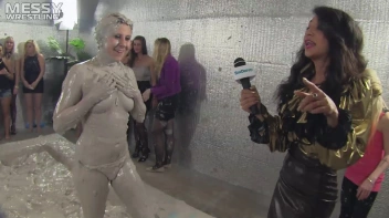 Muddy Wrestling: Satin, Skirts, and Audience Mud Blasted To The Max!  Everyone Gets A Taste! Screencap 81 on sinx.preview.netperv.com