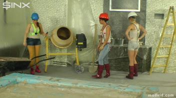 Naughty construction girls get messy with plaster Screencap 11 on sinx.preview.netperv.com