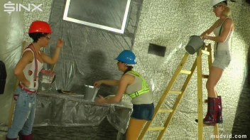 Naughty construction girls get messy with plaster Screencap 13 on sinx.preview.netperv.com