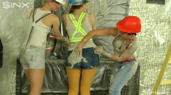 Naughty construction girls get messy with plaster Screencap 28 on sinx.preview.netperv.com