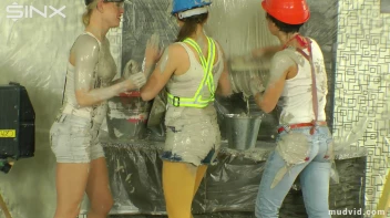 Naughty construction girls get messy with plaster Screencap 30 on sinx.preview.netperv.com