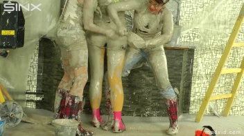 Naughty construction girls get messy with plaster Screencap 62 on sinx.preview.netperv.com