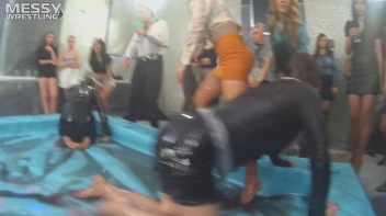 Messy Wrestling: Oil 'Em Up And Watch The Slimy Show X2!! 2 Audience Fights!!! Screencap 29 on sinx.preview.netperv.com