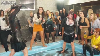 Messy Wrestling: Oil 'Em Up And Watch The Slimy Show X2!! 2 Audience Fights!!! Screencap 34 on sinx.preview.netperv.com