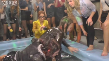 Messy Wrestling: Oil 'Em Up And Watch The Slimy Show X2!! 2 Audience Fights!!! Screencap 44 on sinx.preview.netperv.com