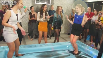 Messy Wrestling: Oil 'Em Up And Watch The Slimy Show X2!! 2 Audience Fights!!! Screencap 68 on sinx.preview.netperv.com