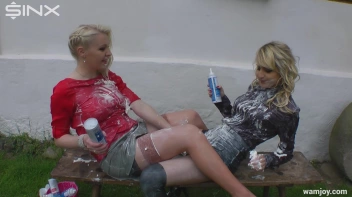 Sensual Blondes Smear Cream Over Their Sexy Clothes Screencap 87 on sinx.preview.netperv.com