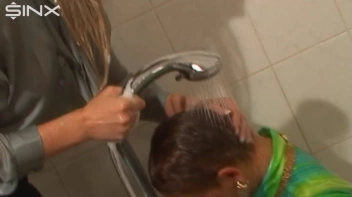 Fully Dressed Ladies Wash Their Hair Together Screencap 52 on sinx.preview.netperv.com