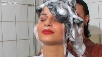 Raven Haired Babes Lather Up Their Hair Screencap 45 on sinx.preview.netperv.com