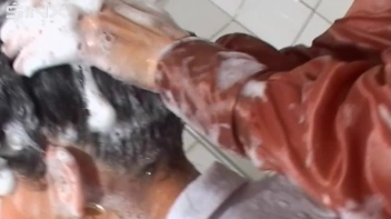 Raven Haired Babes Lather Up Their Hair Screencap 53 on sinx.preview.netperv.com