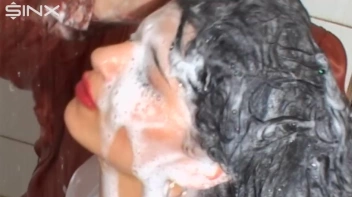 Raven Haired Babes Lather Up Their Hair Screencap 55 on sinx.preview.netperv.com
