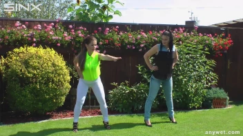 Cute Babes Get Soaked During Exercise - Cam 1 Screencap 1 on sinx.preview.netperv.com