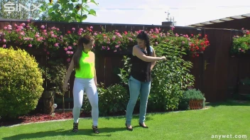 Cute Babes Get Soaked During Exercise - Cam 1 Screencap 3 on sinx.preview.netperv.com