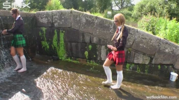 Soaking Wet Schoolgirls Splash In Waterfall Screencap 16 on sinx.preview.netperv.com