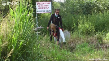 Soaking Wet Schoolgirls Splash In Waterfall Screencap 2 on sinx.preview.netperv.com