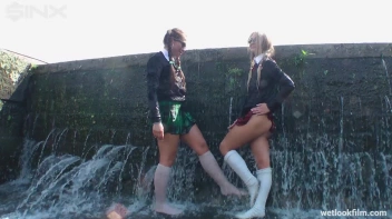 Soaking Wet Schoolgirls Splash In Waterfall Screencap 32 on sinx.preview.netperv.com