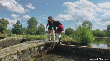 Soaking Wet Schoolgirls Splash In Waterfall Screencap 8 on sinx.preview.netperv.com